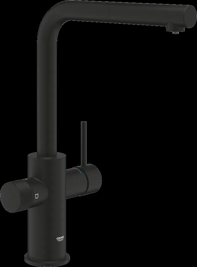 GROHE Blue Pure Minta Baterie cu filtrare a apei și pipă extractibilă - finisaj Negru - Phantom Black
