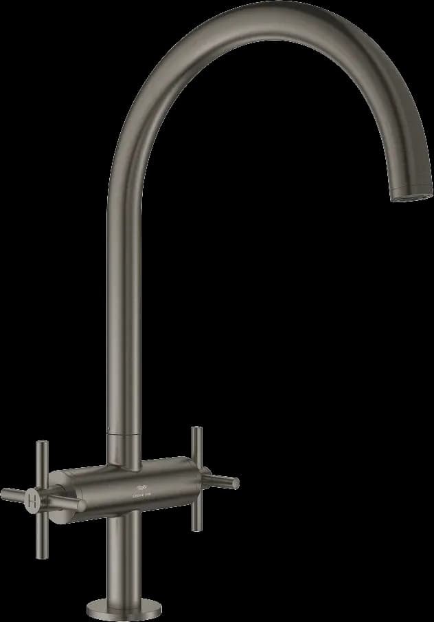 GROHE Atrio Baterie de bucătărie cu două manete 1/2", mărimea L - finisaj Antracit - Brushed Hard Graphite