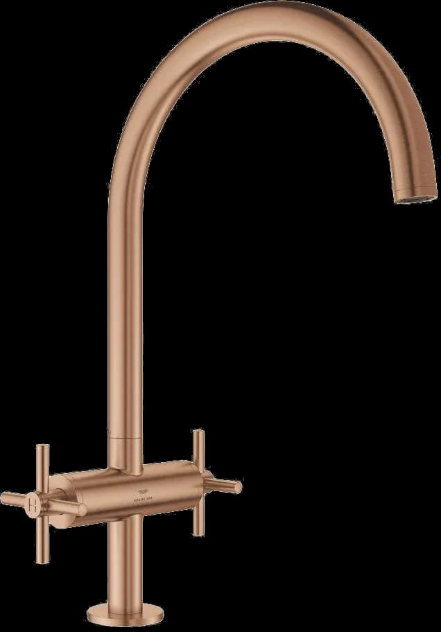 GROHE Atrio Baterie de bucătărie cu două manete 1/2", mărimea L - finisaj Bronz - Brushed Warm Sunset