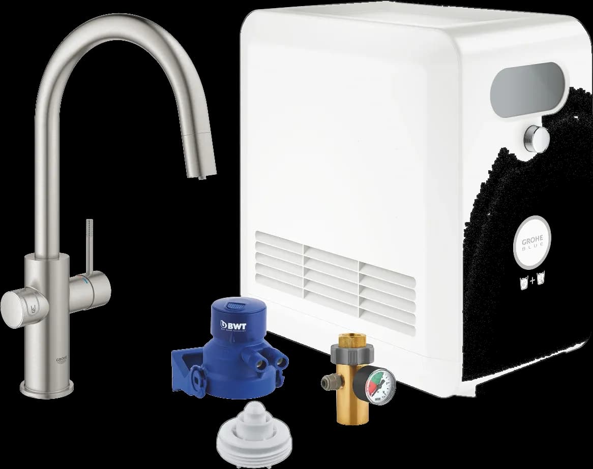 GROHE Blue Professional Set pipă C cu aerator extractibil - finisaj Supersteel Infinity