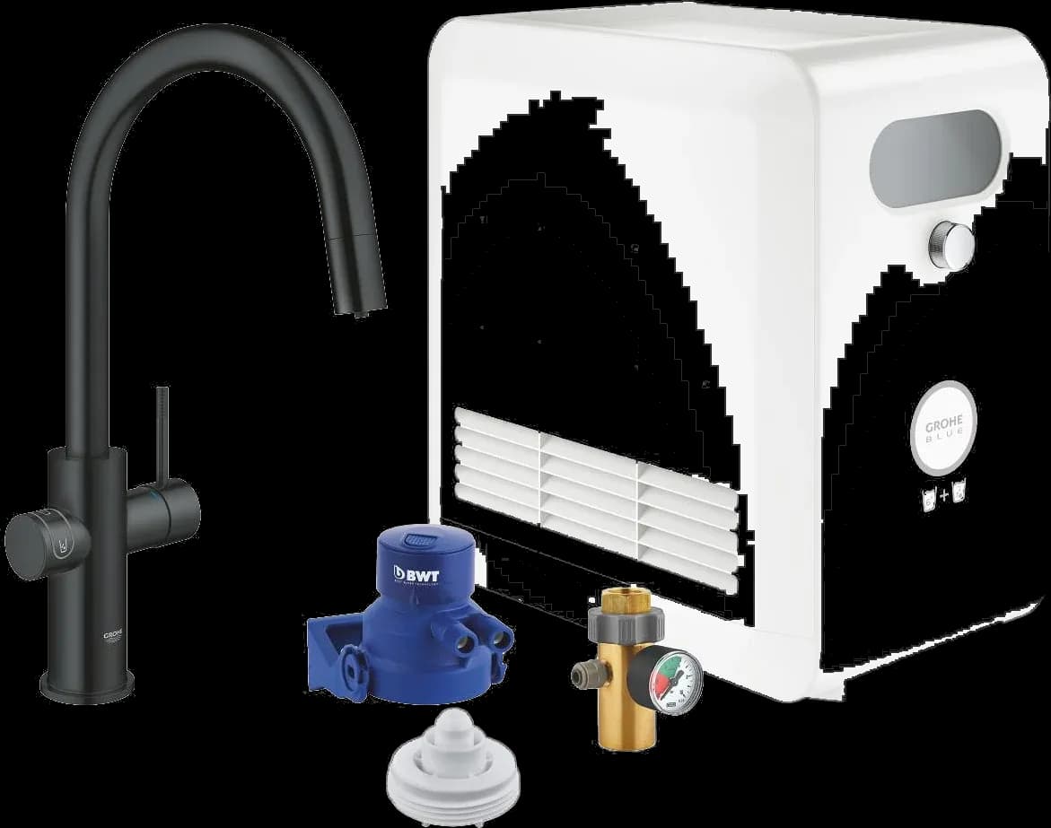GROHE Blue Professional Set pipă C cu aerator extractibil - finisaj Negru - Velvet Black
