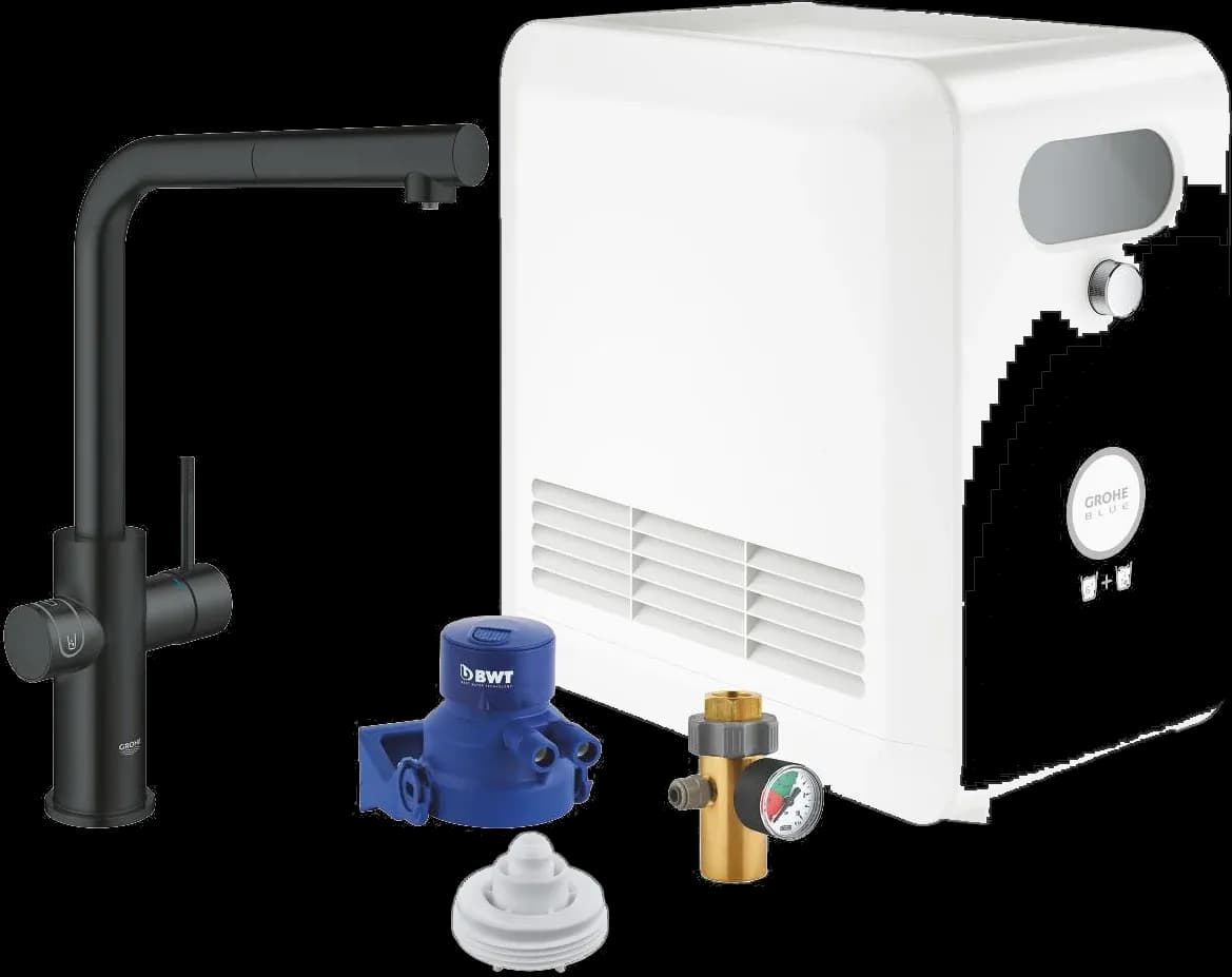 GROHE Blue Professional Set pipă L cu aerator extractibil - finisaj Negru - Velvet Black