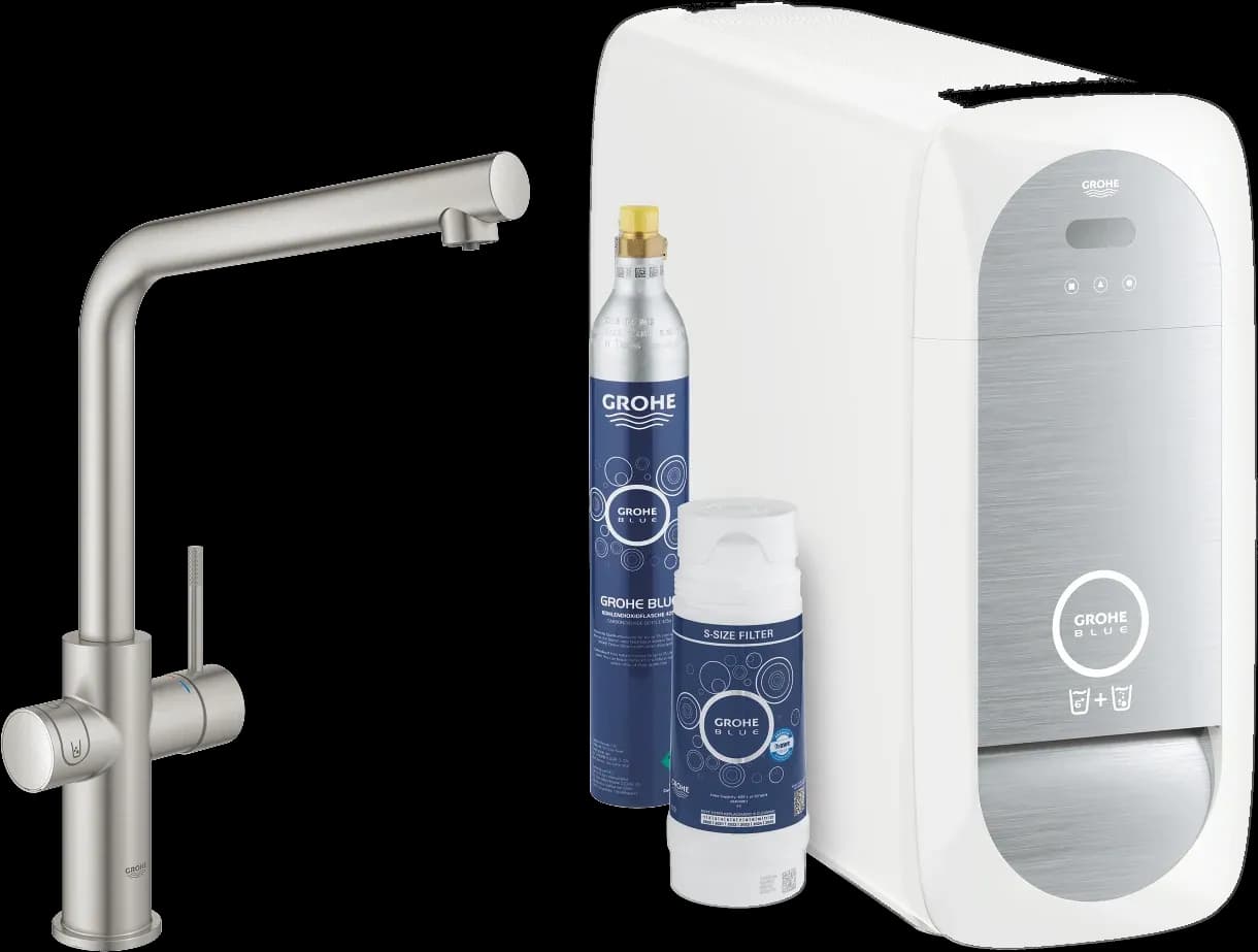 GROHE Blue Home Pipă tip L Starter kit - finisaj Supersteel Infinity