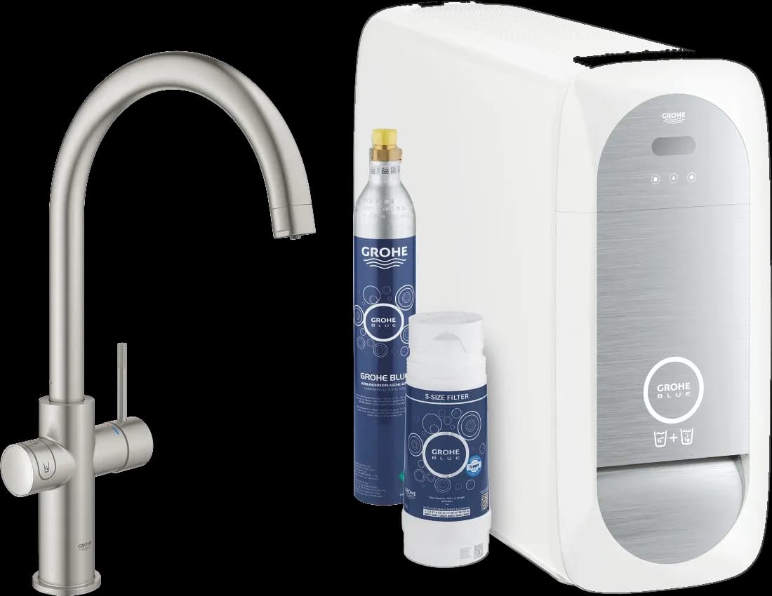 GROHE Blue Home Pipă tip C Starter kit - finisaj Supersteel Infinity