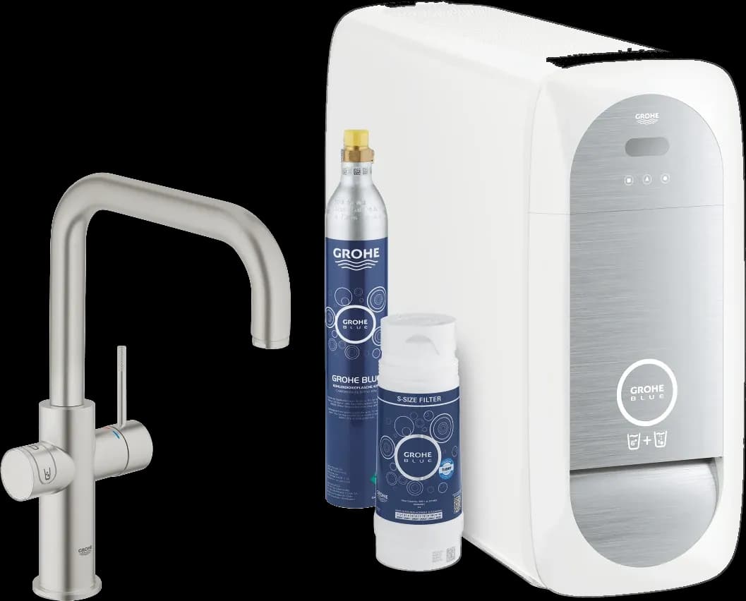 GROHE Blue Home Pipă tip U Starter Kit - finisaj Supersteel Infinity