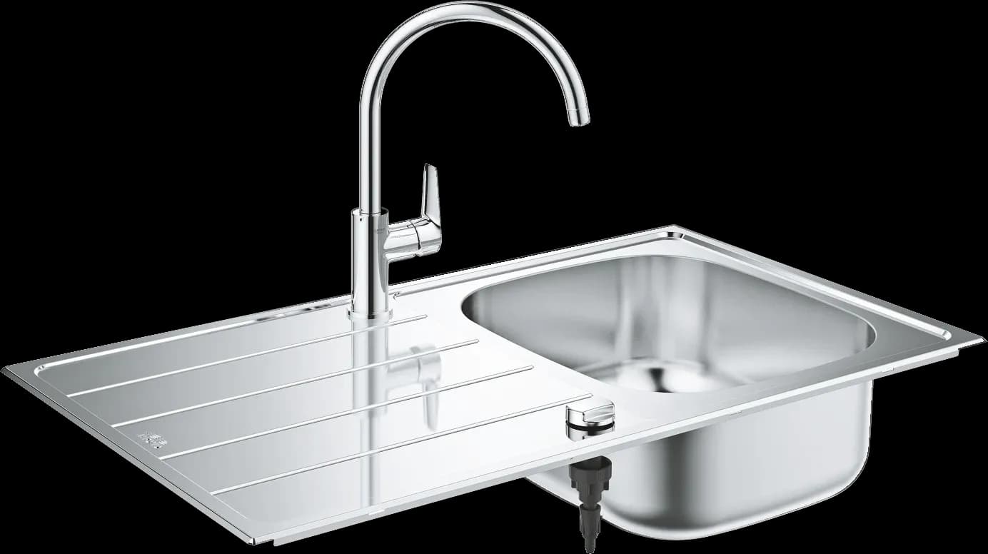 GROHE Bau Pachet chiuvetă de bucătărie și baterie monocomandă