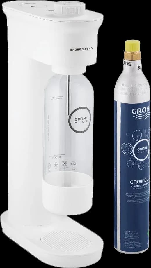 GROHE Blue Fizz Set de început Basic (1 sticlă, 1 butelie CO₂) - finisaj Alb