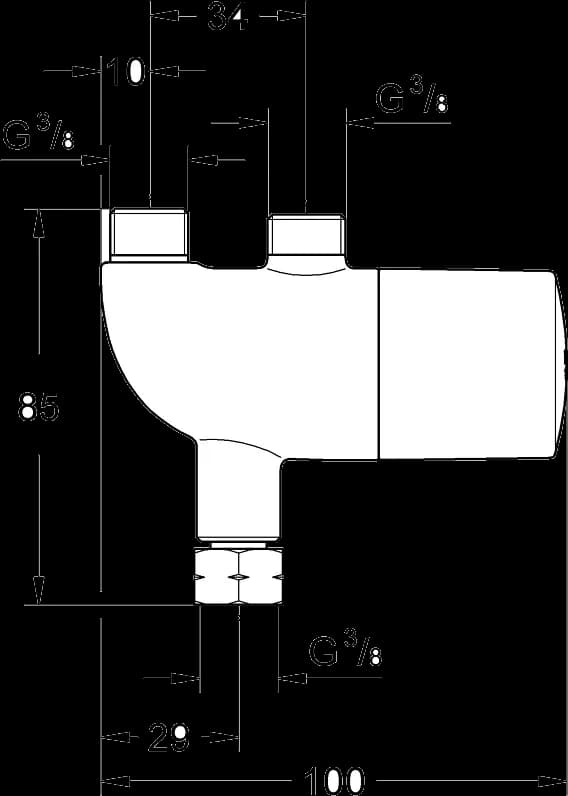 GROHE Grohtherm Micro Protecţie termică împotriva opăririi - desen tehnic cu cote