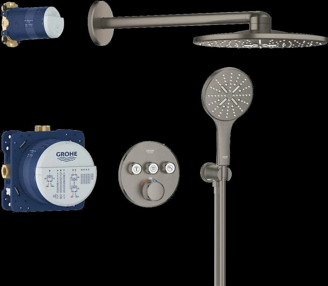 GROHE Grohtherm SmartControl Sistem de duș încastrat cu Rainshower SmartActive 310 - finisaj Antracit - Brushed Hard Graphite