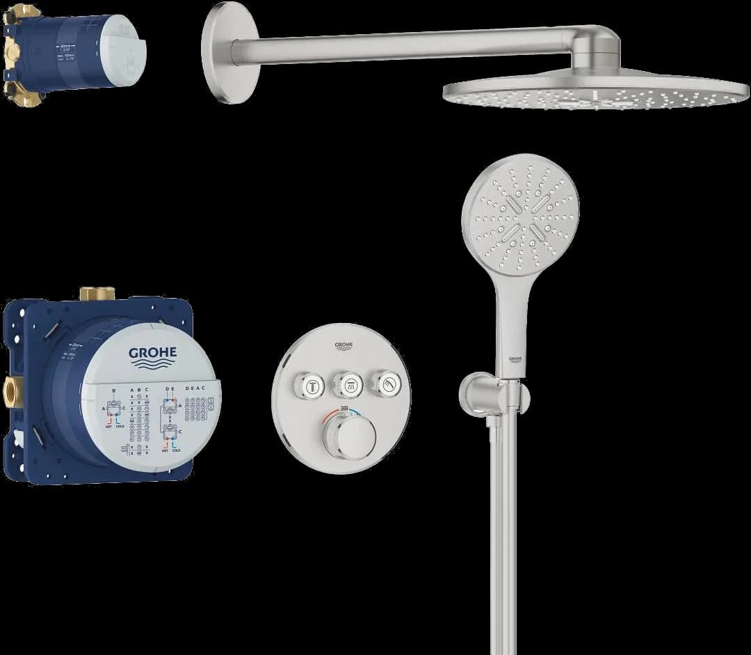 GROHE Grohtherm SmartControl Sistem de duș încastrat cu Rainshower SmartActive 310 - finisaj Supersteel Infinity