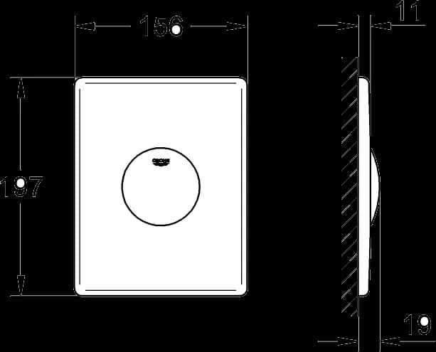 GROHE Skate Placă de acţionare - desen tehnic cu cote