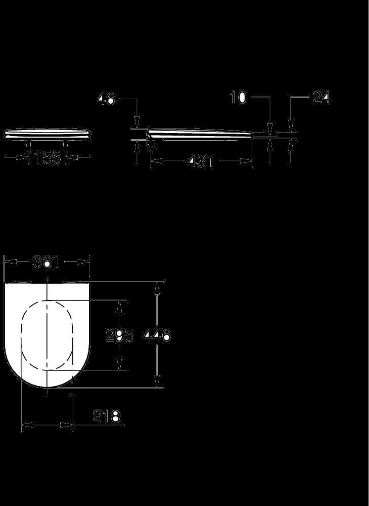 GROHE Essence Colac vas WC cu închidere lentă - desen tehnic cu cote