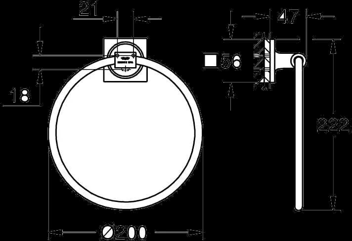 GROHE Allure Inel pentru prosop - desen tehnic cu cote