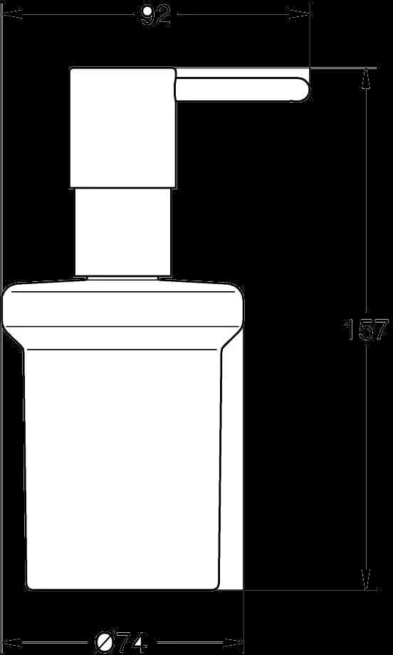 GROHE Essentials Dozator săpun lichid - desen tehnic cu cote