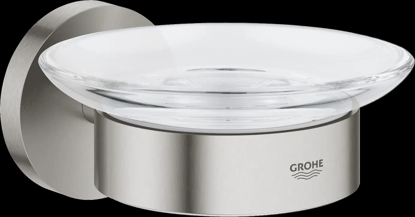 GROHE Essentials Savonieră cu suport - finisaj Supersteel Infinity