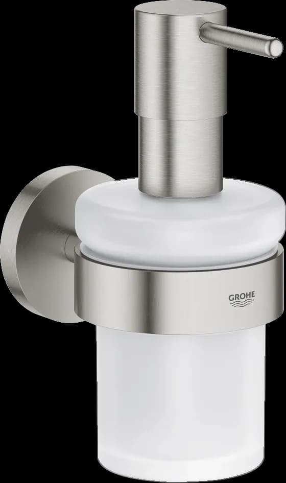GROHE Essentials Dozator săpun lichid cu suport - finisaj Supersteel Infinity