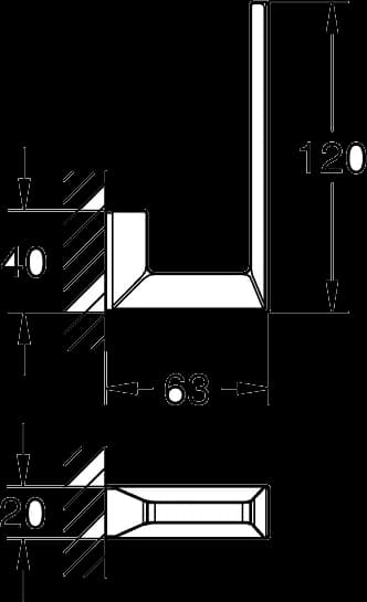 GROHE Selection Cube Suport rezervă hârtie igienică - desen tehnic cu cote