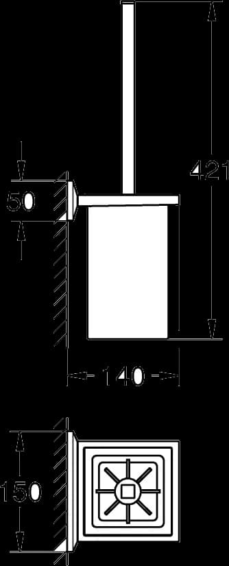 GROHE Allure Brilliant Set perie WC - desen tehnic cu cote