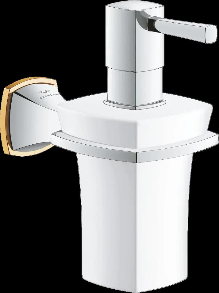 GROHE Grandera Suport cu dozator săpun lichid ceramic - finisaj Crom, auriu