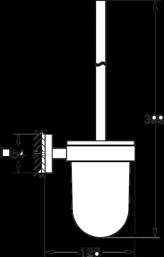 GROHE Start Cube Set perie WC - desen tehnic cu cote