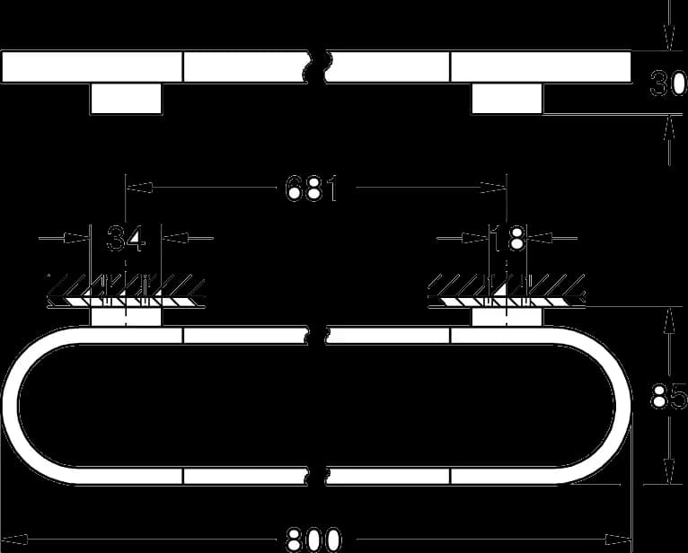 GROHE Selection Suport pentru prosop - desen tehnic cu cote