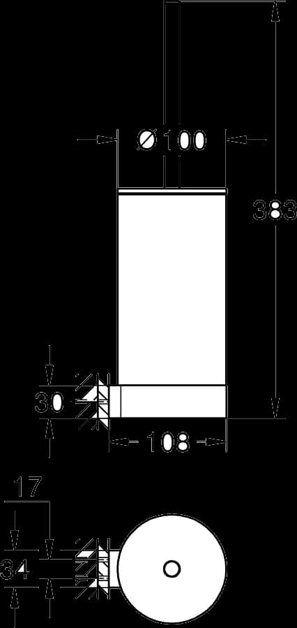 GROHE Selection Set perie WC - desen tehnic cu cote