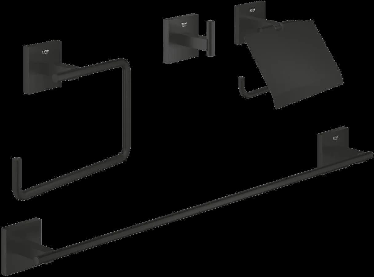 GROHE Start Cube Set accesorii 4 în 1 Master bathroom - finisaj Negru - Matt Black