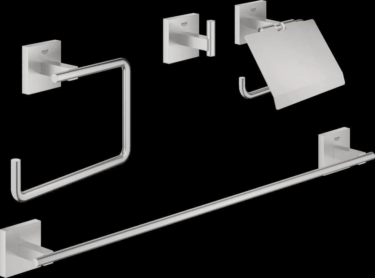 GROHE Start Cube Set accesorii 4 în 1 Master bathroom - finisaj Supersteel Infinity