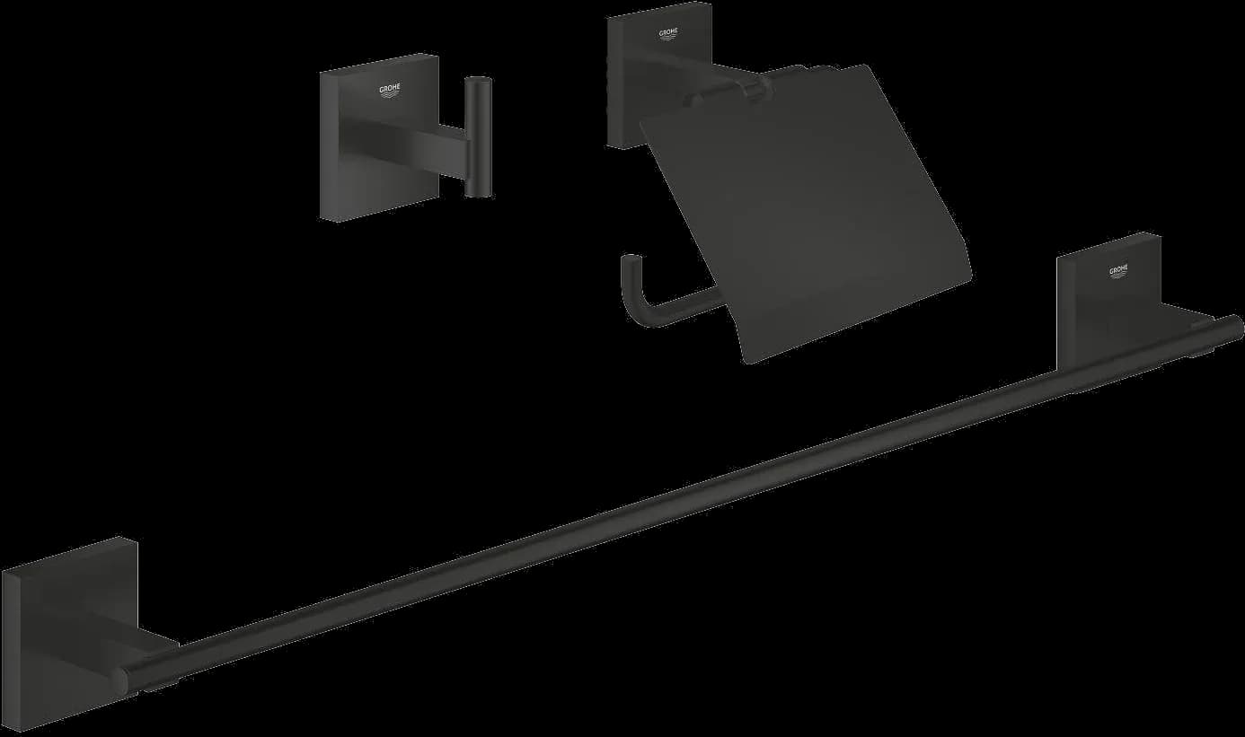 GROHE Start Cube Set accesorii 3 în 1 Guest bathroom - finisaj Negru - Matt Black