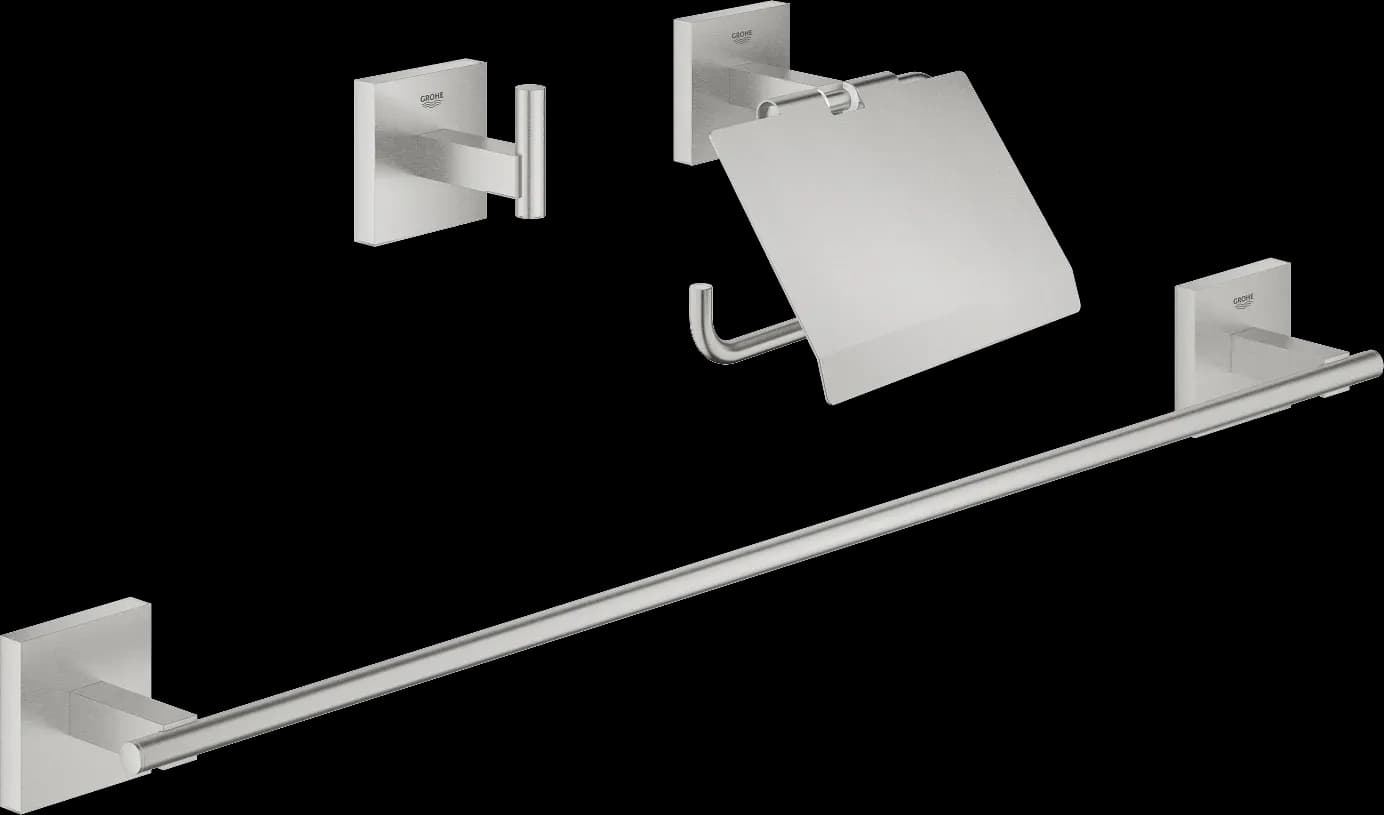 GROHE Start Cube Set accesorii 3 în 1 Guest bathroom - finisaj Supersteel Infinity
