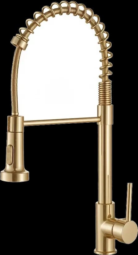 Baterie bucătărie 87049 - pipă flexibilă cu arc - auriu