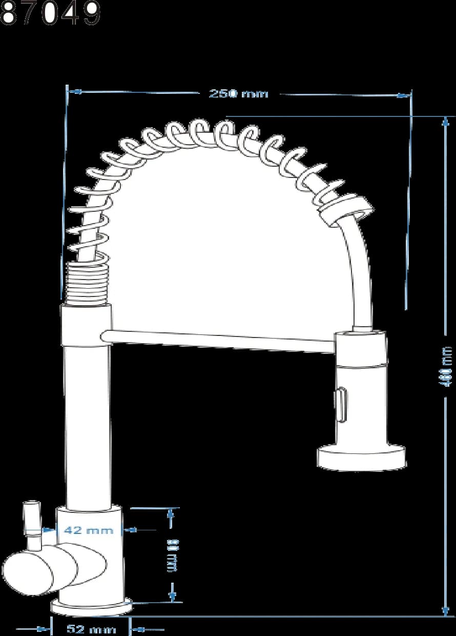 Baterie bucătărie 87049 - pipă flexibilă cu arc - auriu