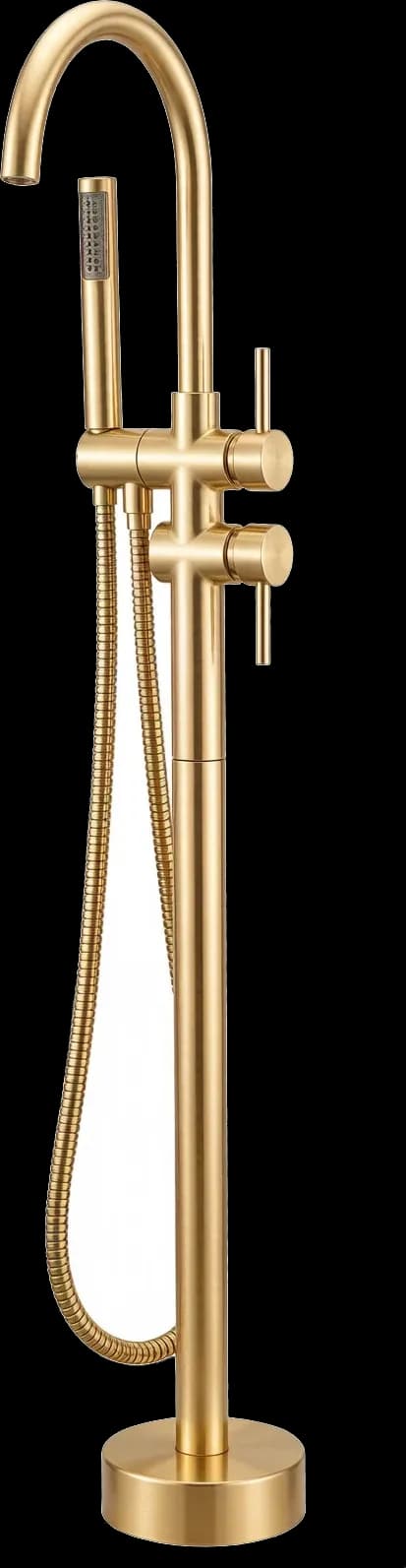 Baterie cadă freestanding JH-9002 cu duș de mână - auriu periat