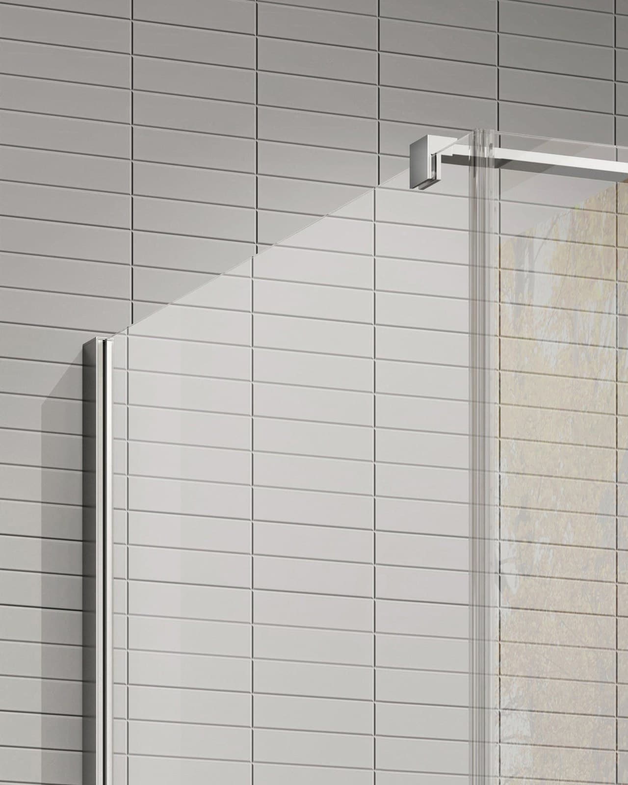 Cabină de duș colț cu ușă batantă și panou fix sticlă NANO 8mm - montat