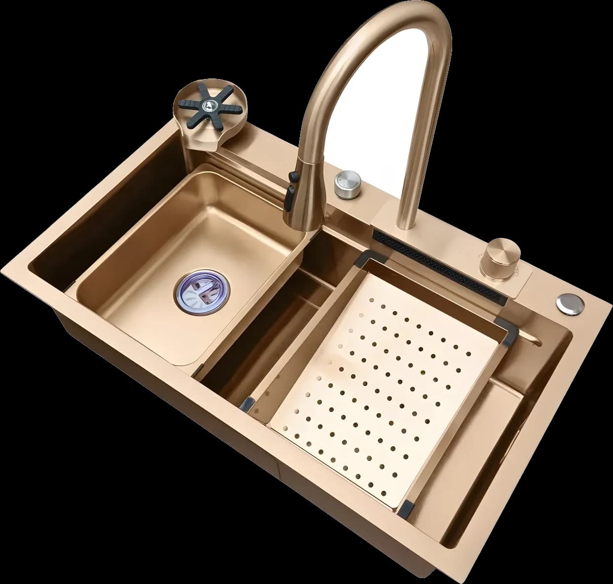Chiuvetă multifuncțională cu accesorii 7546 HMF-ROSE GOLD