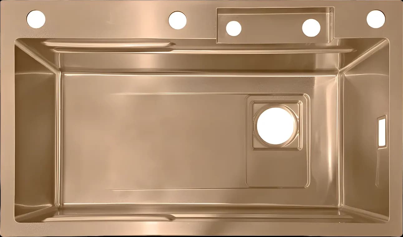 Chiuvetă multifuncțională cu accesorii 7546 HMF-ROSE GOLD