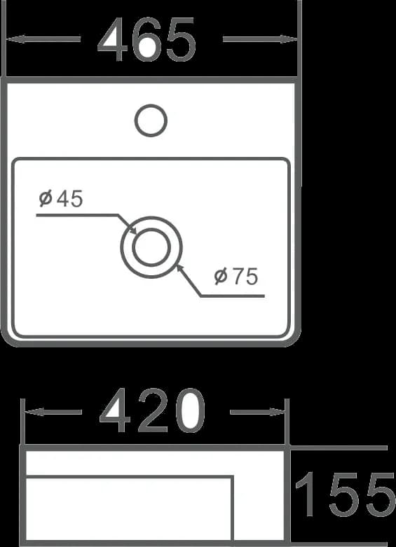 Lavoar ceramic dreptunghiular A449-KS264CBK