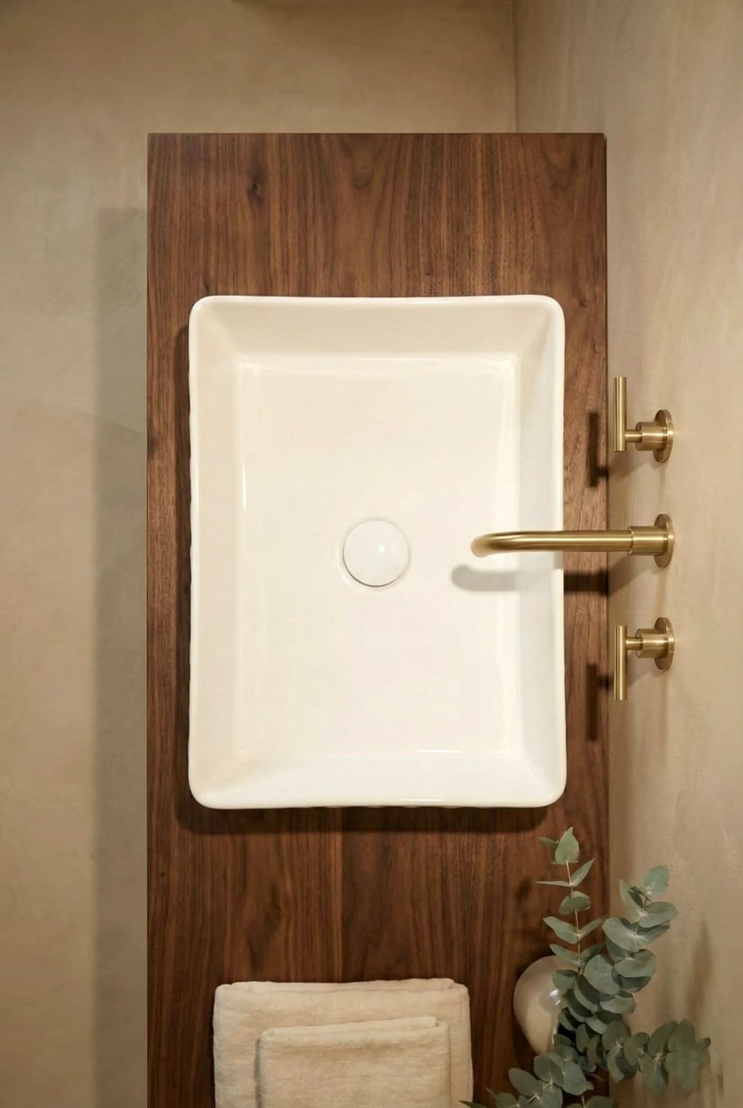 Lavoar ceramic dreptunghiular A789 - alb lucios cu exterior texturat - montat