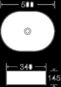 Lavoar ceramic oval A739-M - alb mat, exterior texturat