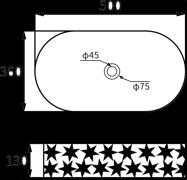 Lavoar ceramic oval A824-CBK-M - negru mat texturat