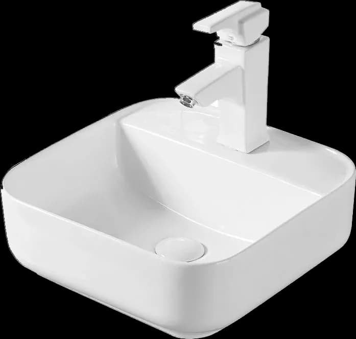 Lavoar ceramic pătrat A423B - alb lucios