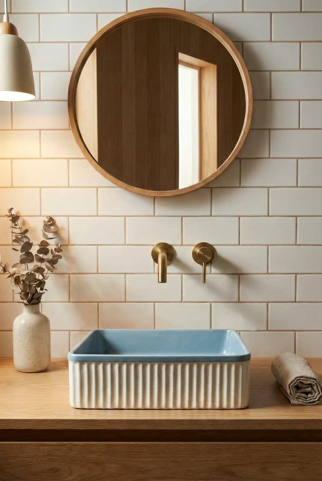 Lavoar ceramic pătrat A722-CA35M - montat