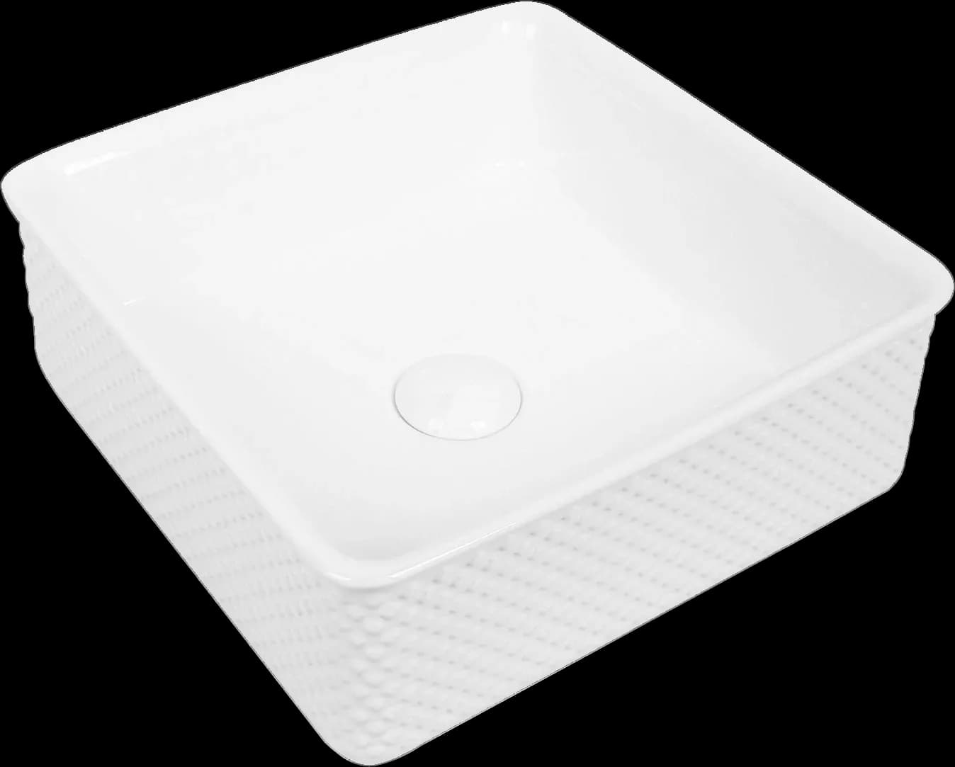 Lavoar ceramic pătrat A734 - alb lucios