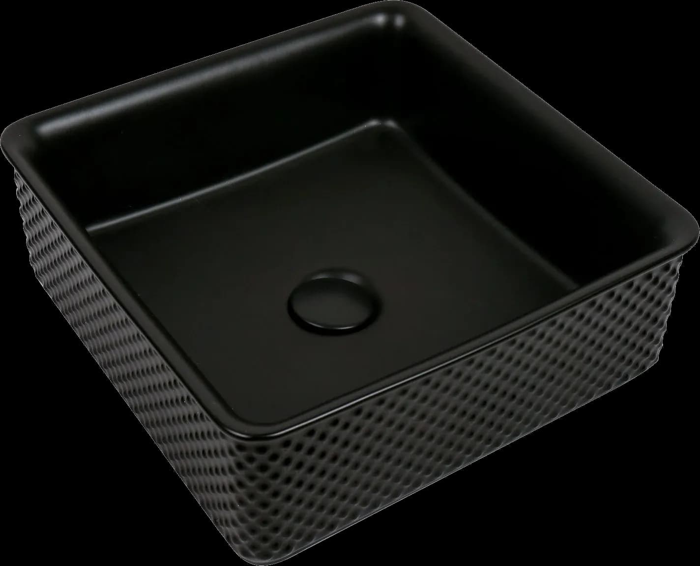 Lavoar ceramic pătrat A734-CBK-M - negru mat