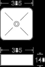 Lavoar ceramic pătrat A734-CBK-M - negru mat