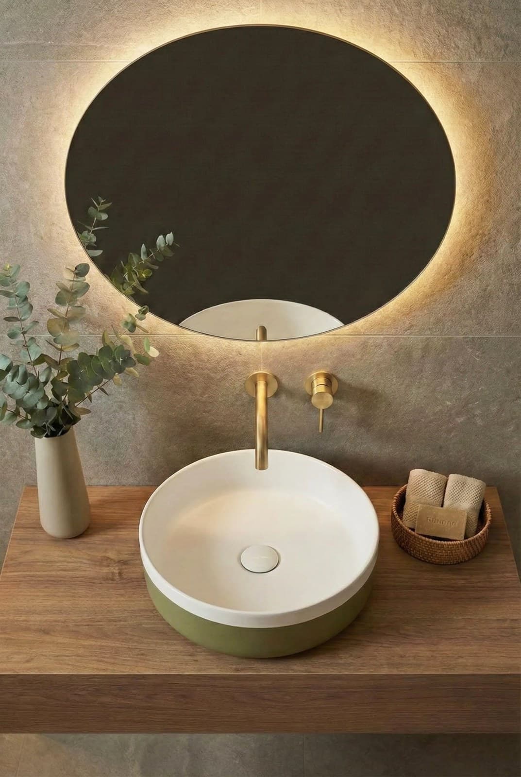 Lavoar ceramic rotund A524B-CA12M - montat