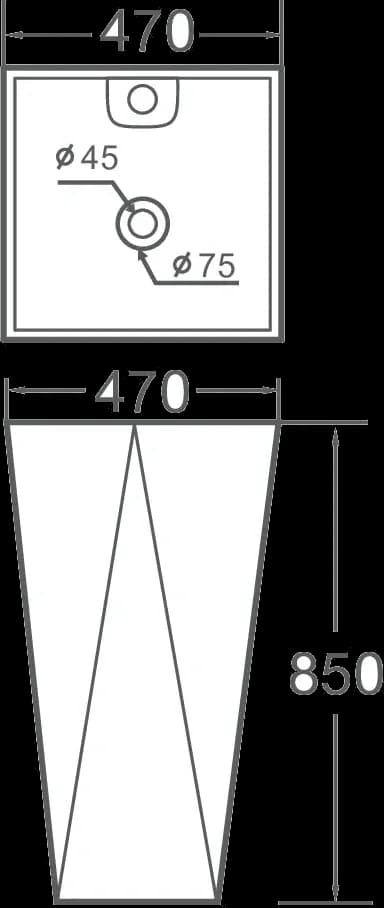 Lavoar freestanding ceramic H13 - alb lucios, formă piramidală