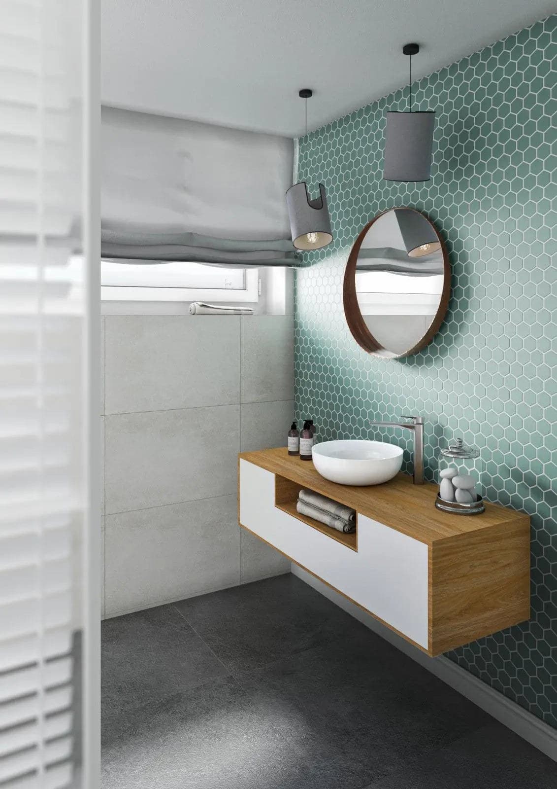 Lavoar MOON 400×100 Alb lucios - montat
