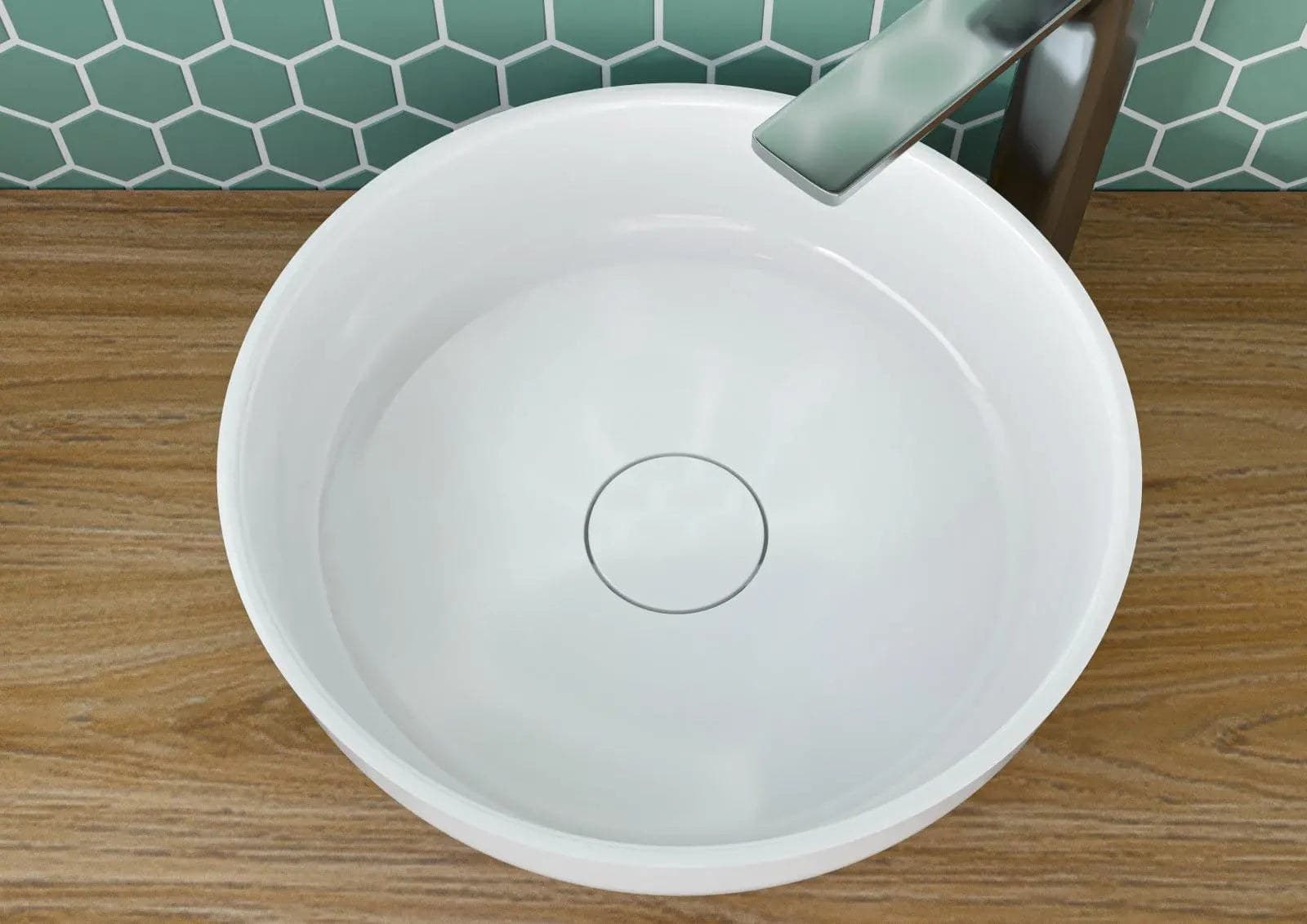 Lavoar MOON 400×100 Alb lucios - montat