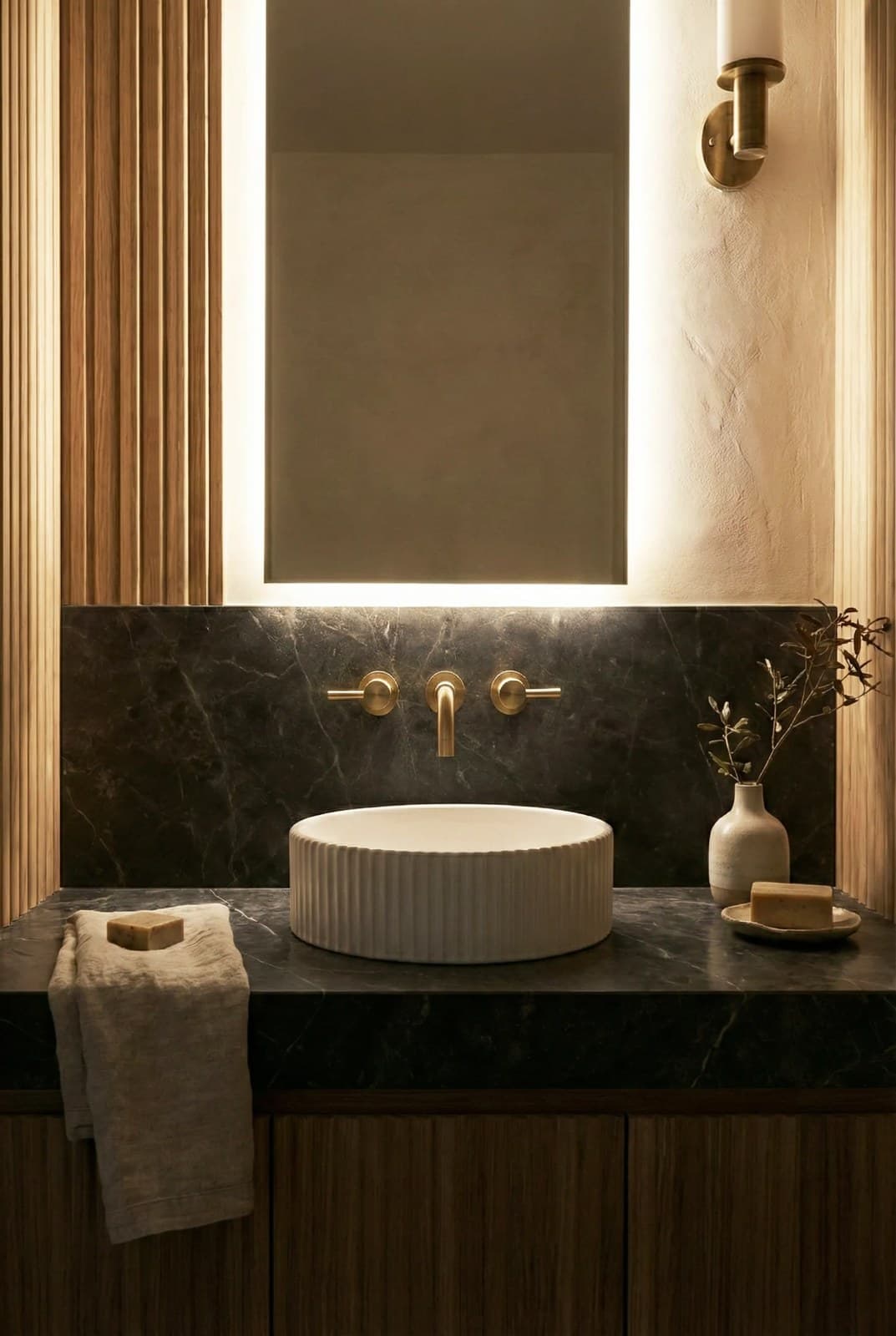 Lavoar rotund ceramic alb A545 - montat